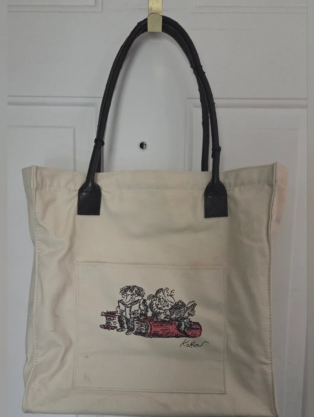 Vintage Edward Koren New Yorker Illustration Heavy Canvas Book Tote Bag